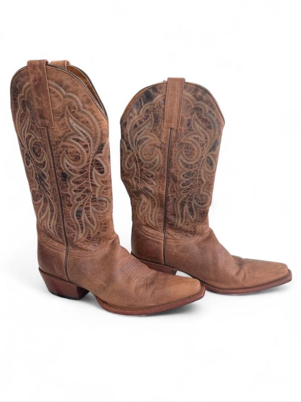 Shyanne Tan Distressed Leather Western Cowboy Boots Size 7B